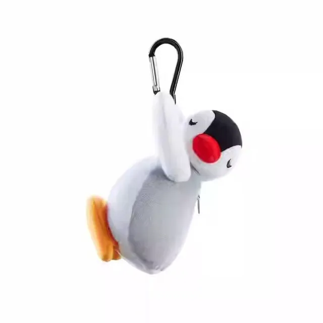 Pingu Penguin plush toy with carabiner for hanging on bag