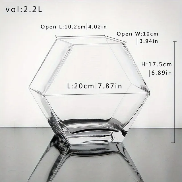 Creative Hexagonal Glass Fish Tank Fish Tank Vase Table Fish Tank Transparent Small Fish Tank