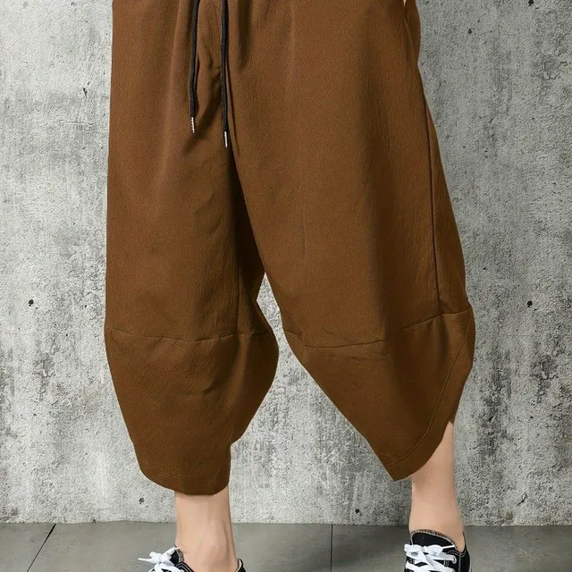 Pánske Harem nohavice s ovládacím reťazcom v Hip Hop štýle, Lee, Vintage, Široké Nohavice, skrátené, Jar/Leto