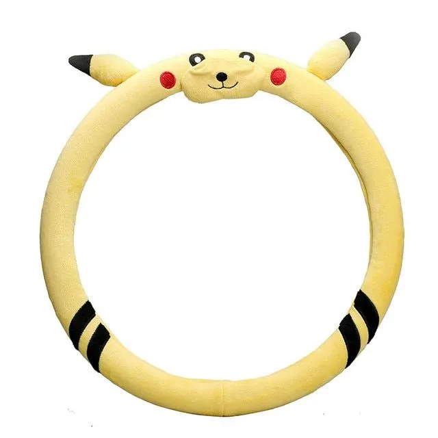 Cute plush steering wheel cover - popular cartoon characters