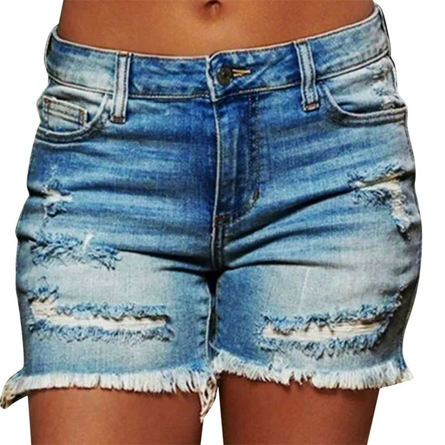 Women's original trends comfortable classic shorts in denim colours with high waist