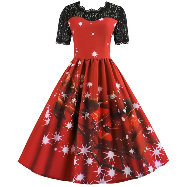 Christmas motif ladies dress