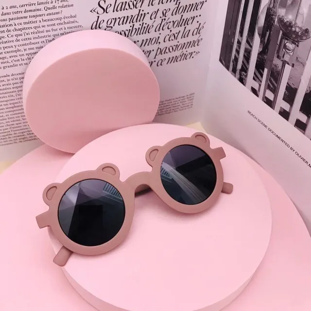 Słodkie okulary przeciwsłoneczne dziewczyny w kształcie głowy niedźwi