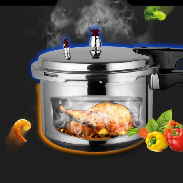 Aluminium pressure cooker in the kitchen