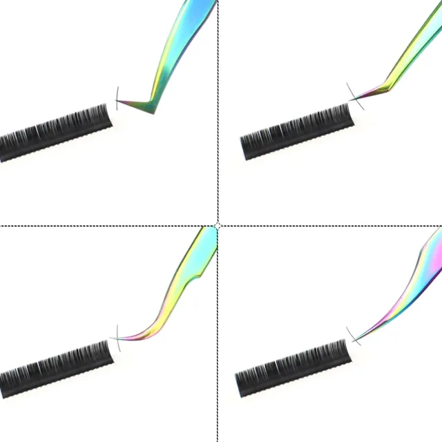 Pincetă colorată pentru extensii de gene