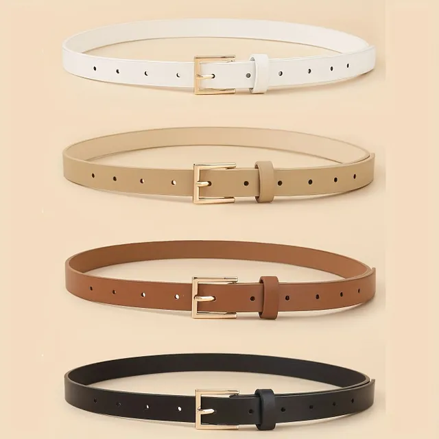 4x leather strap with square buckle, retro style