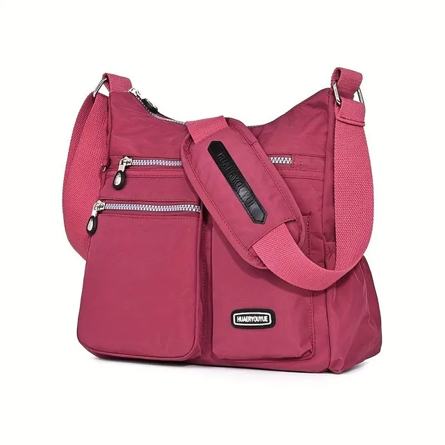 Women's bag Messenger made of durable nylon with multizip cross strap on the shoulder, ideal for work