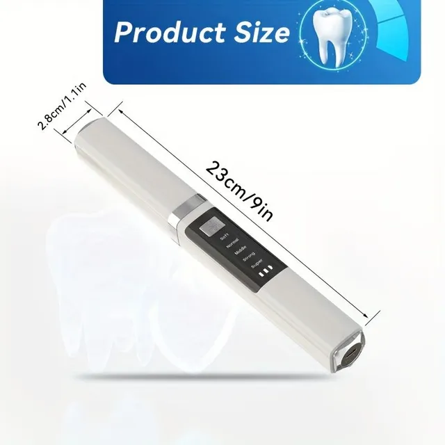 1pc Portable Removing Dental Stone For Teeth With 2-LED Lights, Tooth Cleaning Up to 2600000 Operating Frequency, Rechargeable Set To Tooth Cleaning, 2 Replaceable Header With Oral Mirror, Dental Flushing, 5 Transmission Steps, Instant Tooth Remove