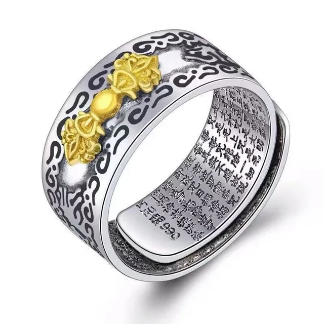 Adjustable Buddhist unisex ring