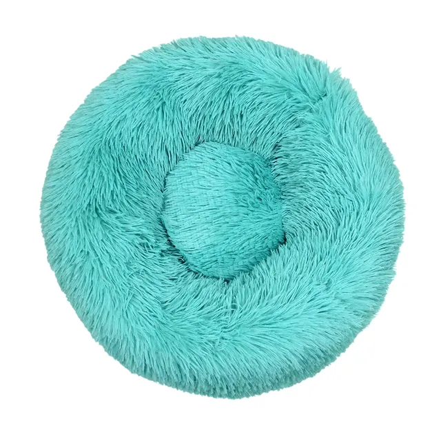 Round hairy bed for dogs and cats 80 cm