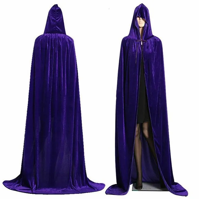 Krásny Halloween plášť s kapucňou Purple