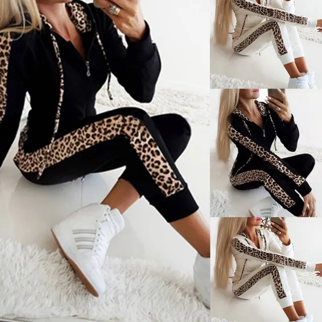 Beautiful ladies tracksuit with leopard pattern