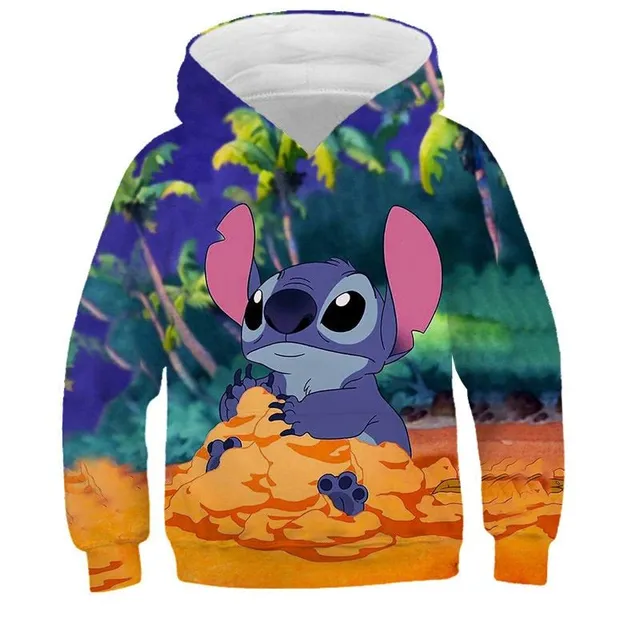 Detská roztomilá mikina s kapucňou Stitch