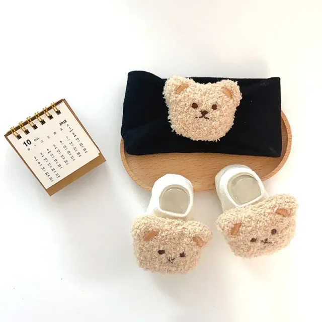 Baby socks with headband - set of 2 pieces with cute teddy bear