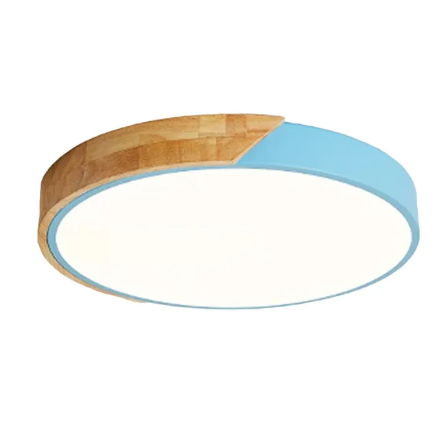 LED ceiling lamp with wooden element 36 W hot white Circle ceiling lighting Modern round LED panel 40 x 5 cm