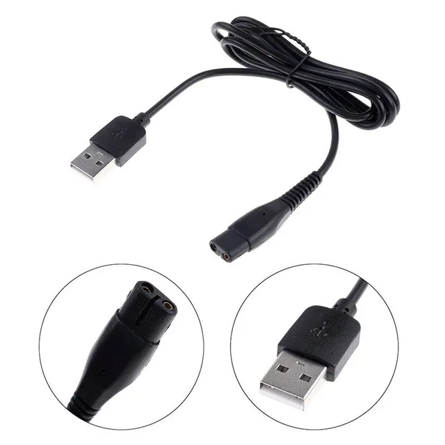 USB tápkábel DC 2-villás elektromos borotvához