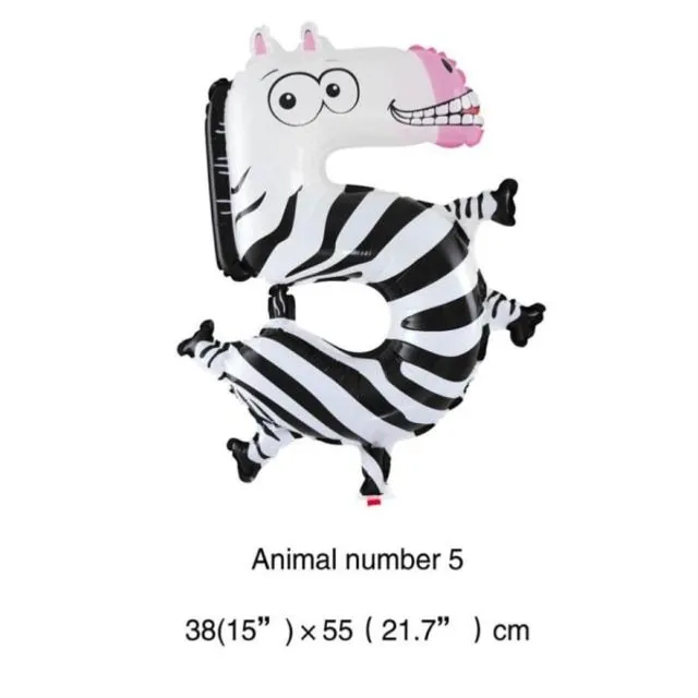 Animal Birthday Balloons - NUMBERS