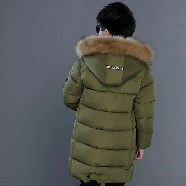 Boys winter parka with hood with fur