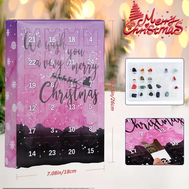 Christmas Advent Calendar 24 Natural Crystals Christmas Magic Expectation Christmas Joy