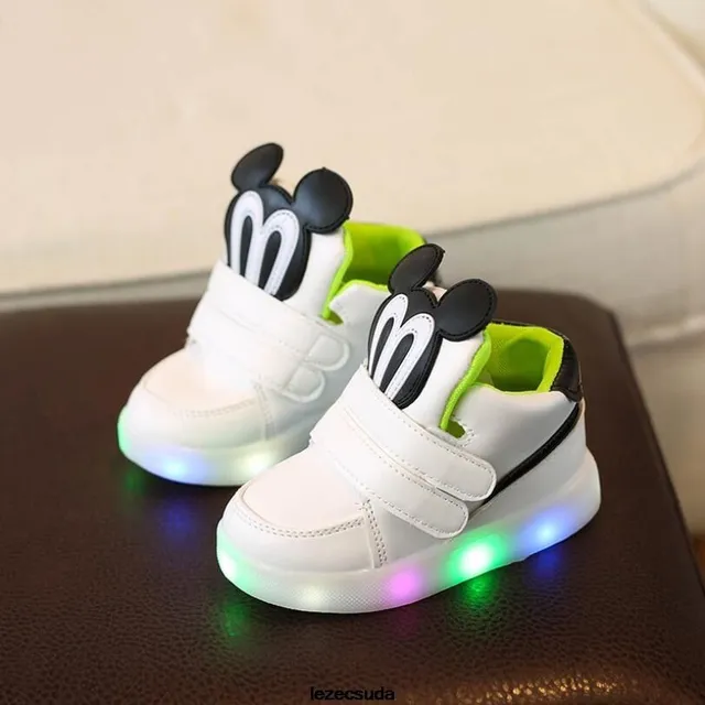 Stylish glowing children's Mickey Mouse shoes