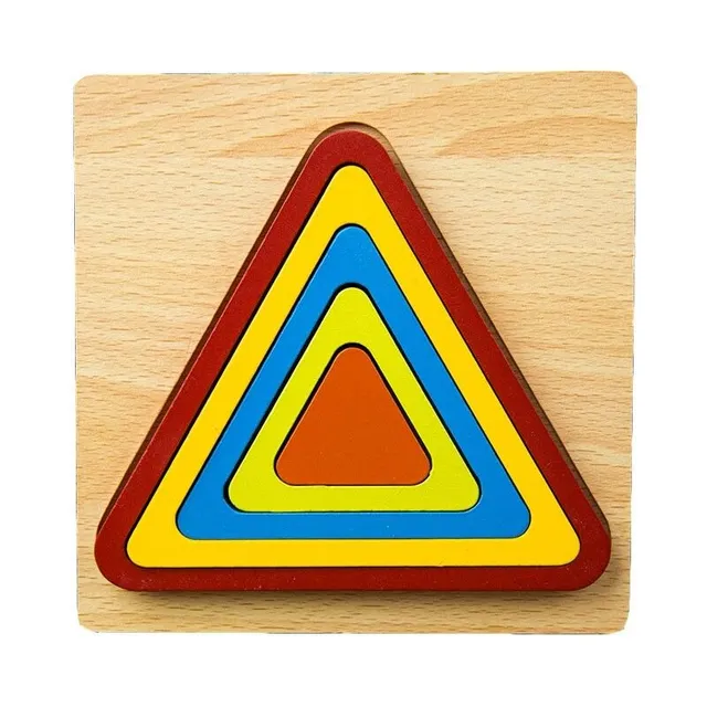 Wooden insert puzzle geometric shapes