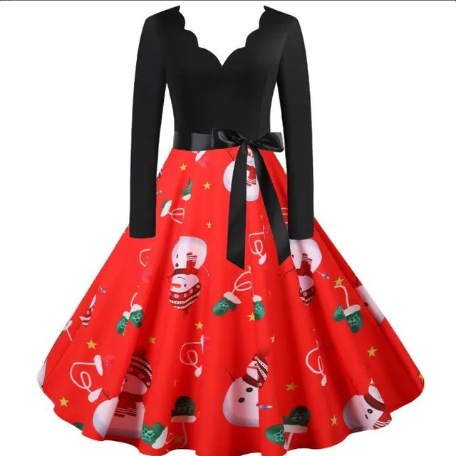 Ladies Christmas Dress with Kailyn Neckline