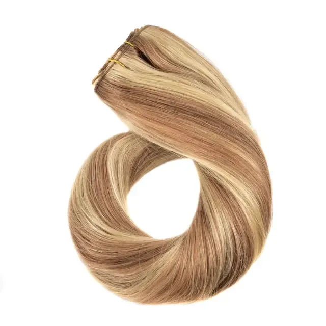 Extensions de cheveux naturels à clip pour femmes et filles - lisses, Remy, pour un usage quotidien