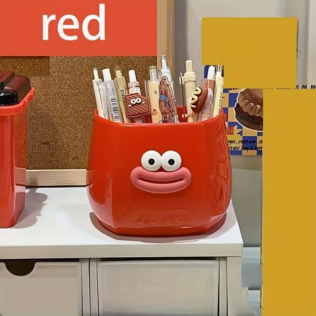 Happy pencil stand with a face - cute helper on your desk