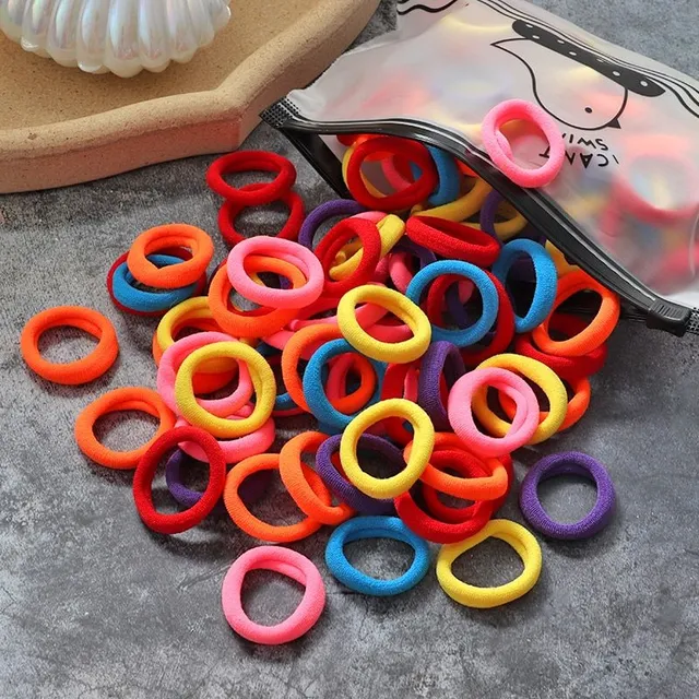 Beautiful hair elastics - 100 pieces