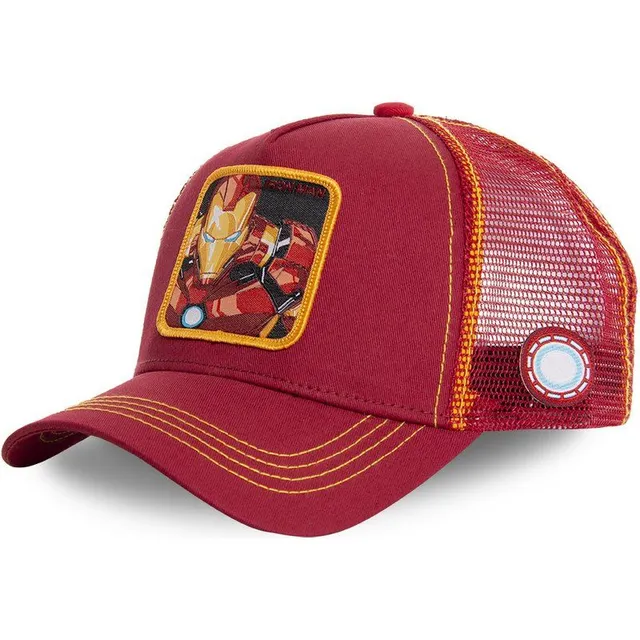 Unisex baseball cap with motifs of animated characters IRON MAN RED