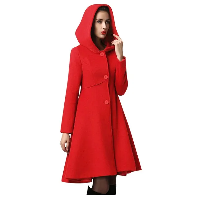 Manteau en laine d'hiver pour femme River red l