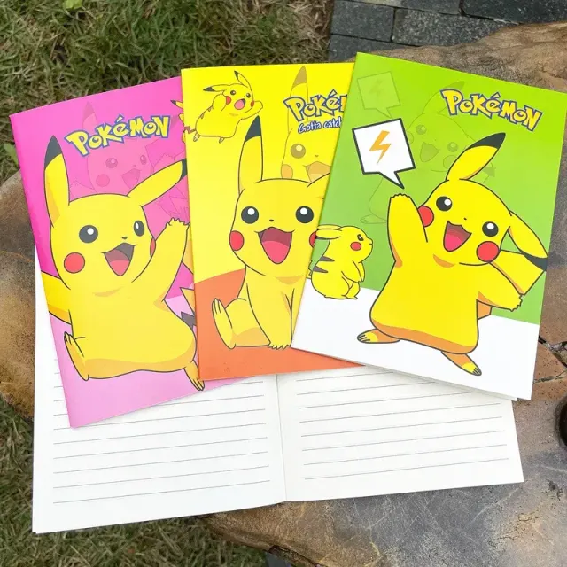 Children's lined notebook with the theme of the popular Pokemon Pikachu