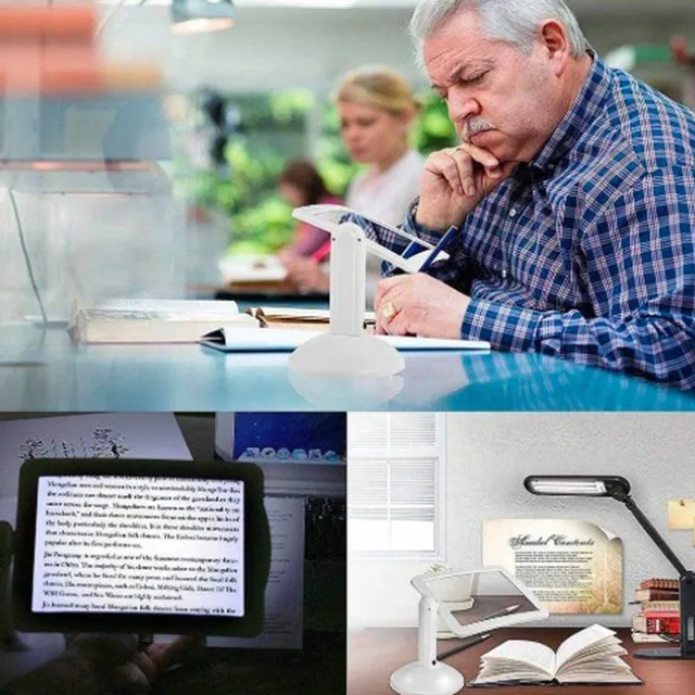 Wireless desktop magnifier with LED light