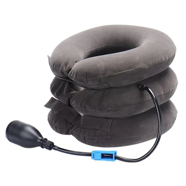 Inflatable massage collar around the neck