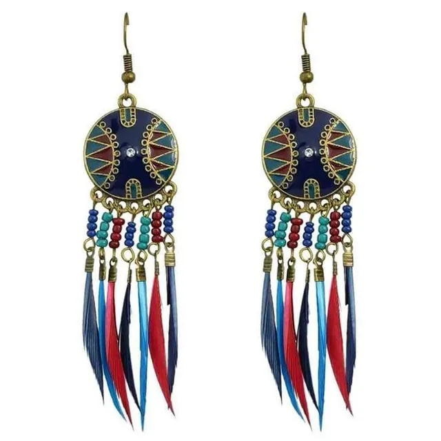 Earrings with feathers - Indian style