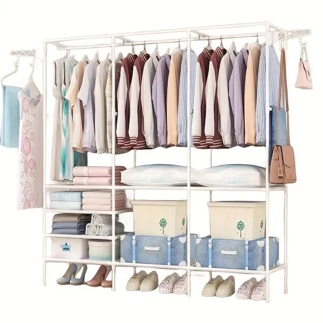 Improved three-row reinforced clothes hanger with self-support