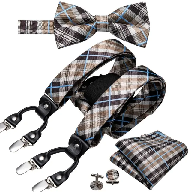 Men's suspenders, bow tie and handkerchief T1177