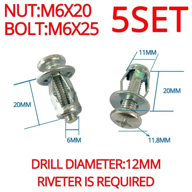 Șuruburi cu nituri din oțel carbon negru, șuruburi cu piulițe, nituri cu petale, pistol de nituri, set de șuruburi M4 M5 M6