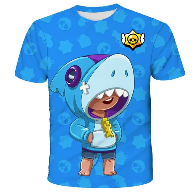 Kids short sleeve shirt with prints of popular Brawl Stars characters