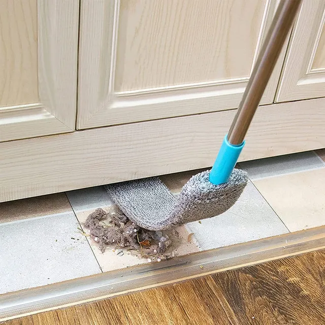 Telescopic dust cleaner for gaps, under appliances, with microfiber duster and replaceable sleeves - hand duster