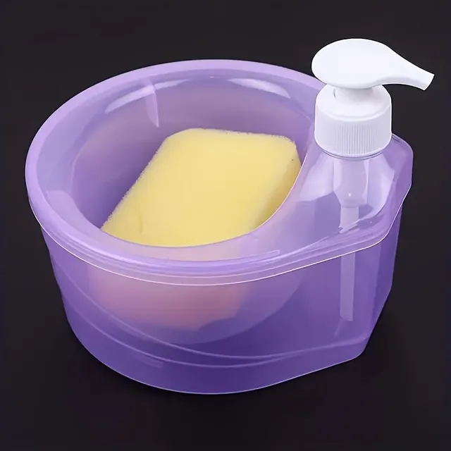 Dish dispenser with integrated sponge holder - durable plastic