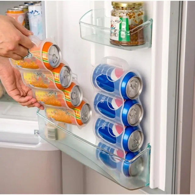 Storage organiser for cans in the fridge (Transparent)