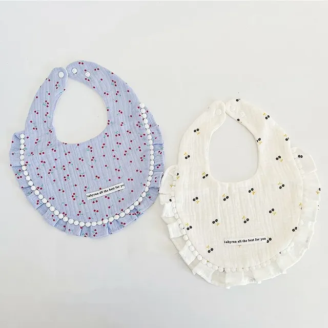 Set of classic fabric modern bibs with beautiful printing 2 pcs