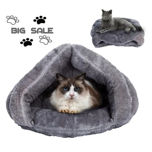 Pet Cat Dog House Kennel Puppy Cave Sleeping Bed Super Soft Mat Pad Warm Nest