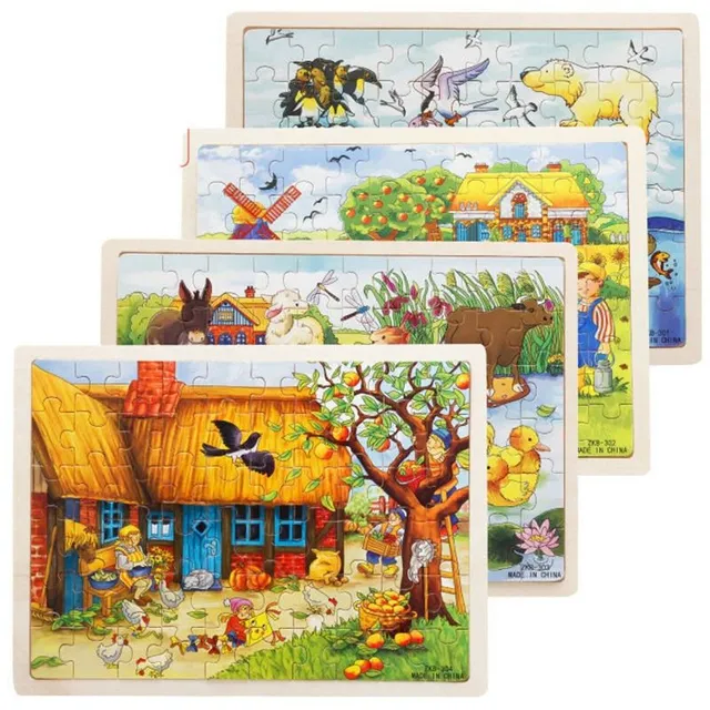 Drewniana puzzle dla dzieci 60 sztuk