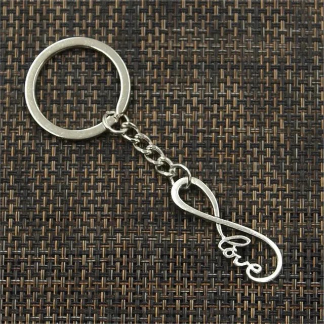 Fashion chain Infinity Love 39x15mm with keychain 30mm in antiquarian bronze and silver color for men