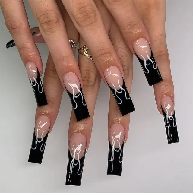 Estetyczne długie paznokcie akrylowe Sticky Nails Sticker Makeup Fashion Fits