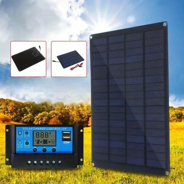Solární panel 12V/18V s klipem a 20A solárními panely