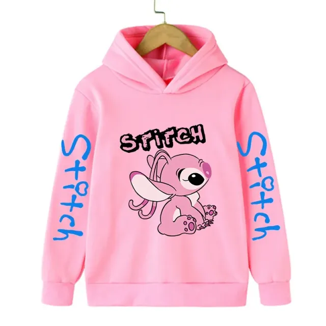 Bluza pentru copii cu glugă și imprimeu drăguț Stitch