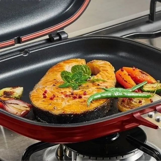 Double-sided barbecue pan 28 cm